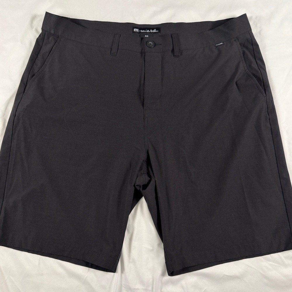 TravisMathew Mens Black Performance Golf Shorts Size 40 Stretch Breathable